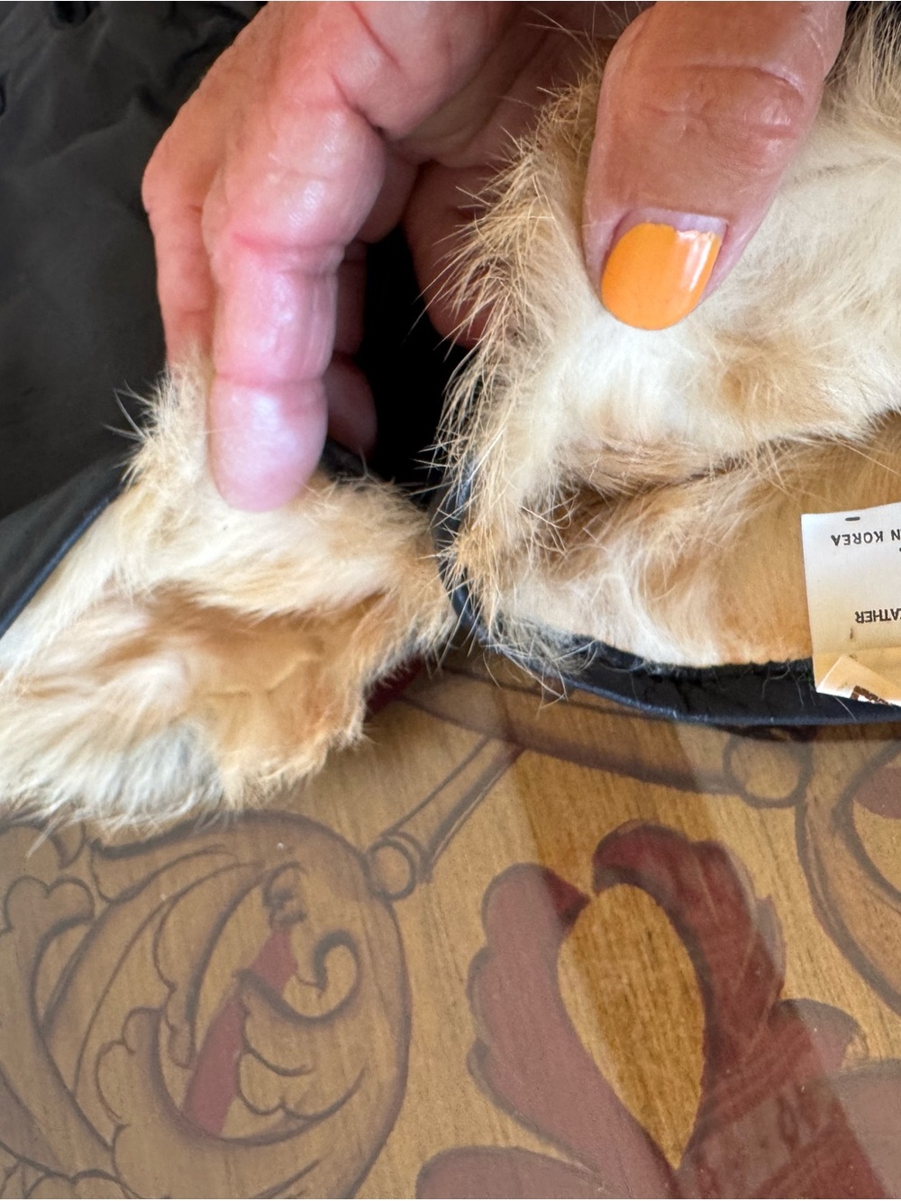DRAMATIC PRICE DROP: NWOT FULLY RABBIT-LINED BLK LEATHER GLOVES, L, by KENTFIELD - Picture 3 of 8